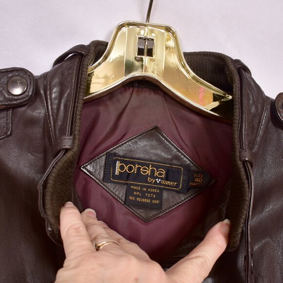 Porsha by Winer Vintage Leather Coat Size 40 - Picture 2 of 11